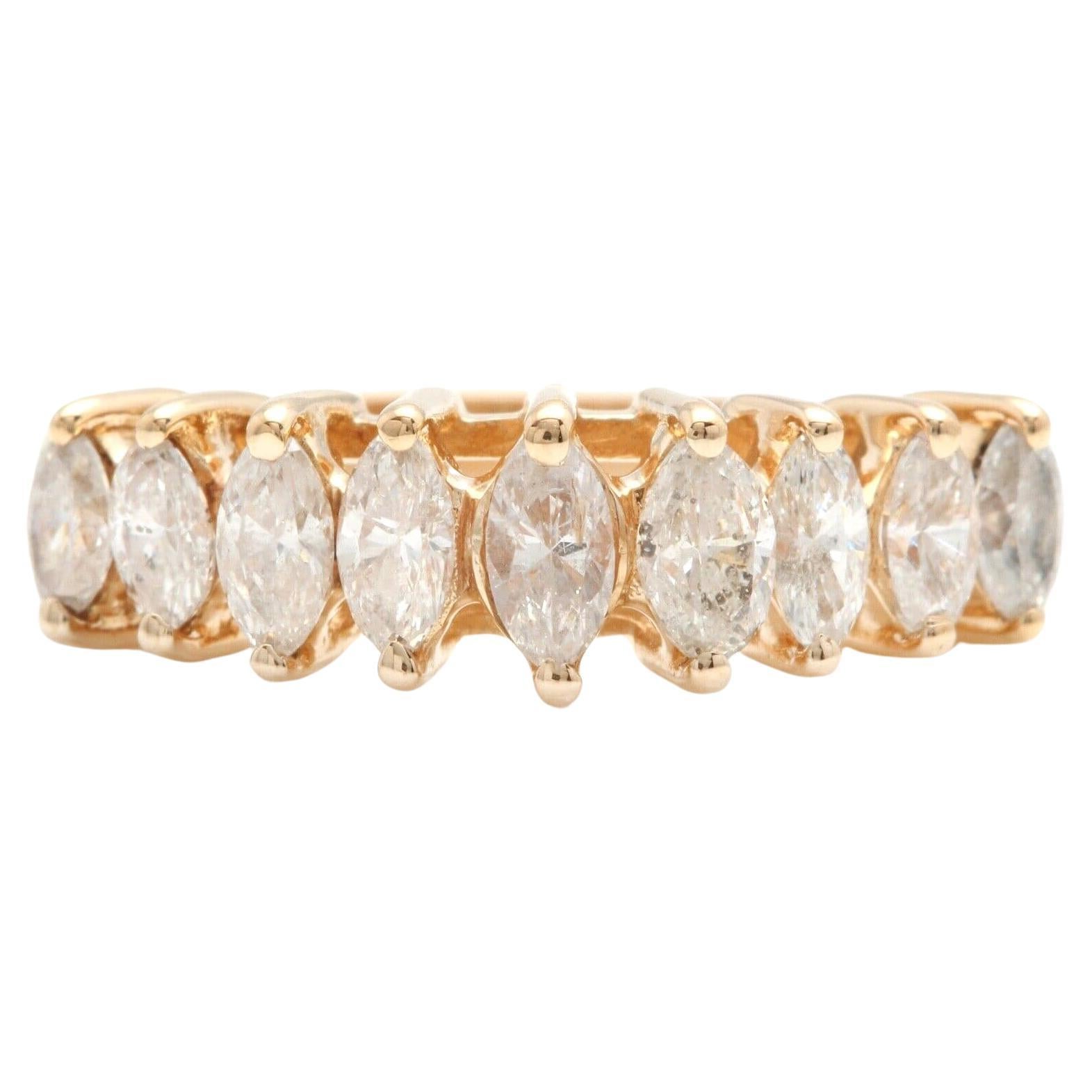 Estate 1.35Ct Natural Diamond 14K Solid Yellow Gold Ring (Bague en or jaune massif 14K)