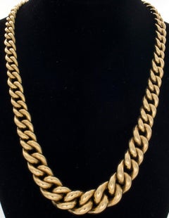 Estate 14 Karat Italian Yellow Gold Graduated Necklace