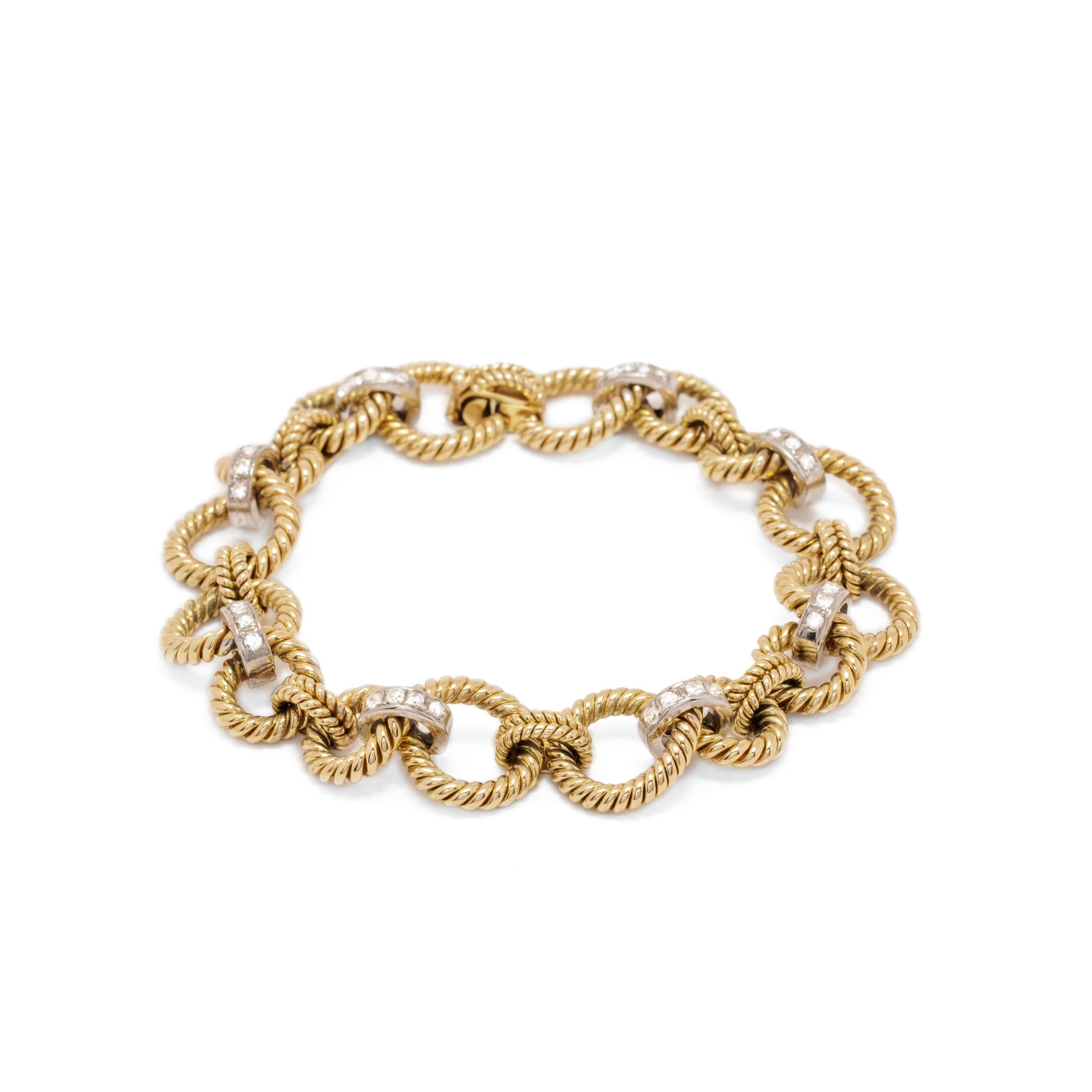 Nachlass-Armband aus 14 Karat Gelbgold mit Diamanten (Moderne) im Angebot