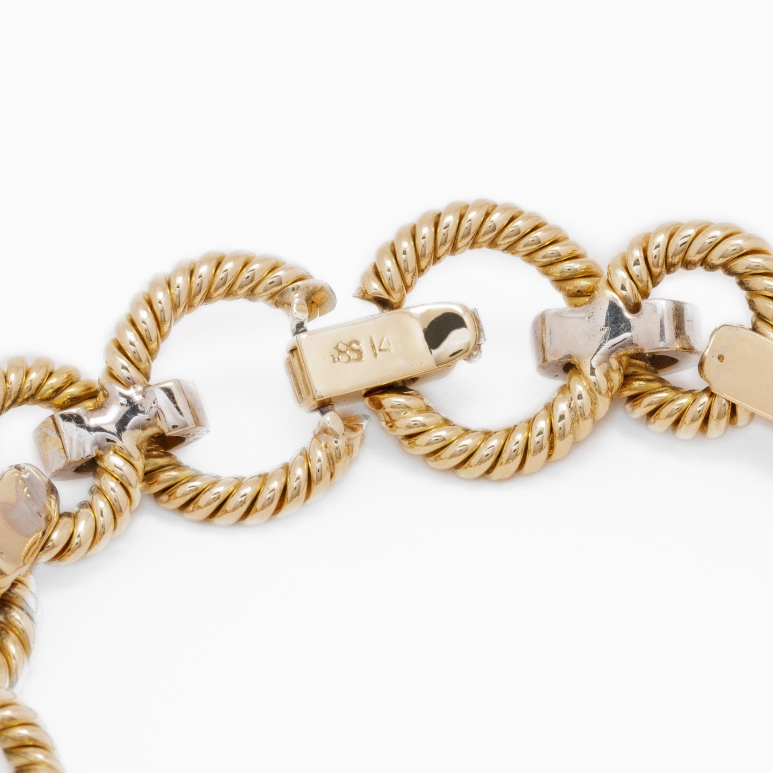 Nachlass-Armband aus 14 Karat Gelbgold mit Diamanten für Damen oder Herren im Angebot