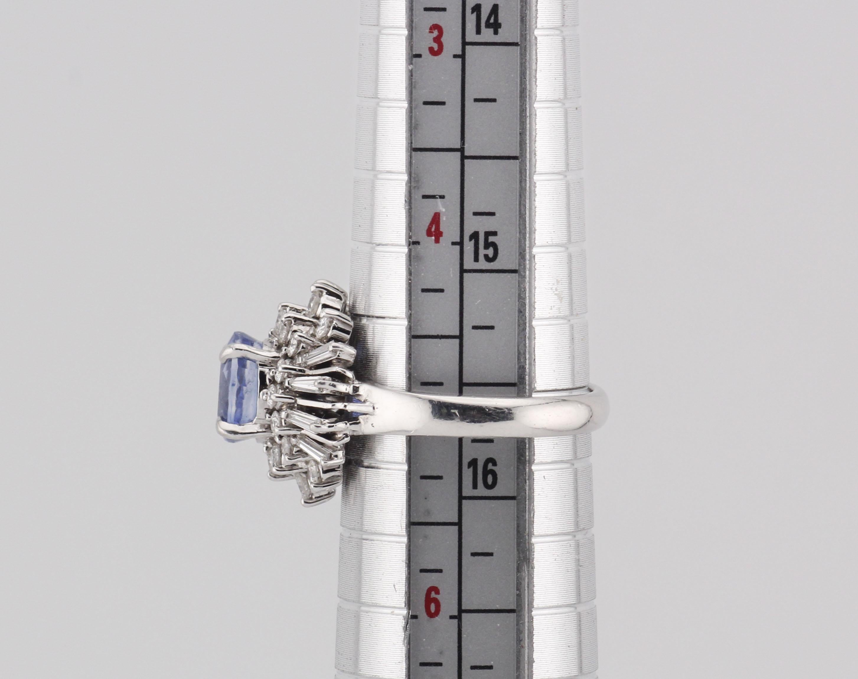 Estate 1,48ct Saphir 0,67ct Diamant Platin Ring Größe 5 im Angebot 5