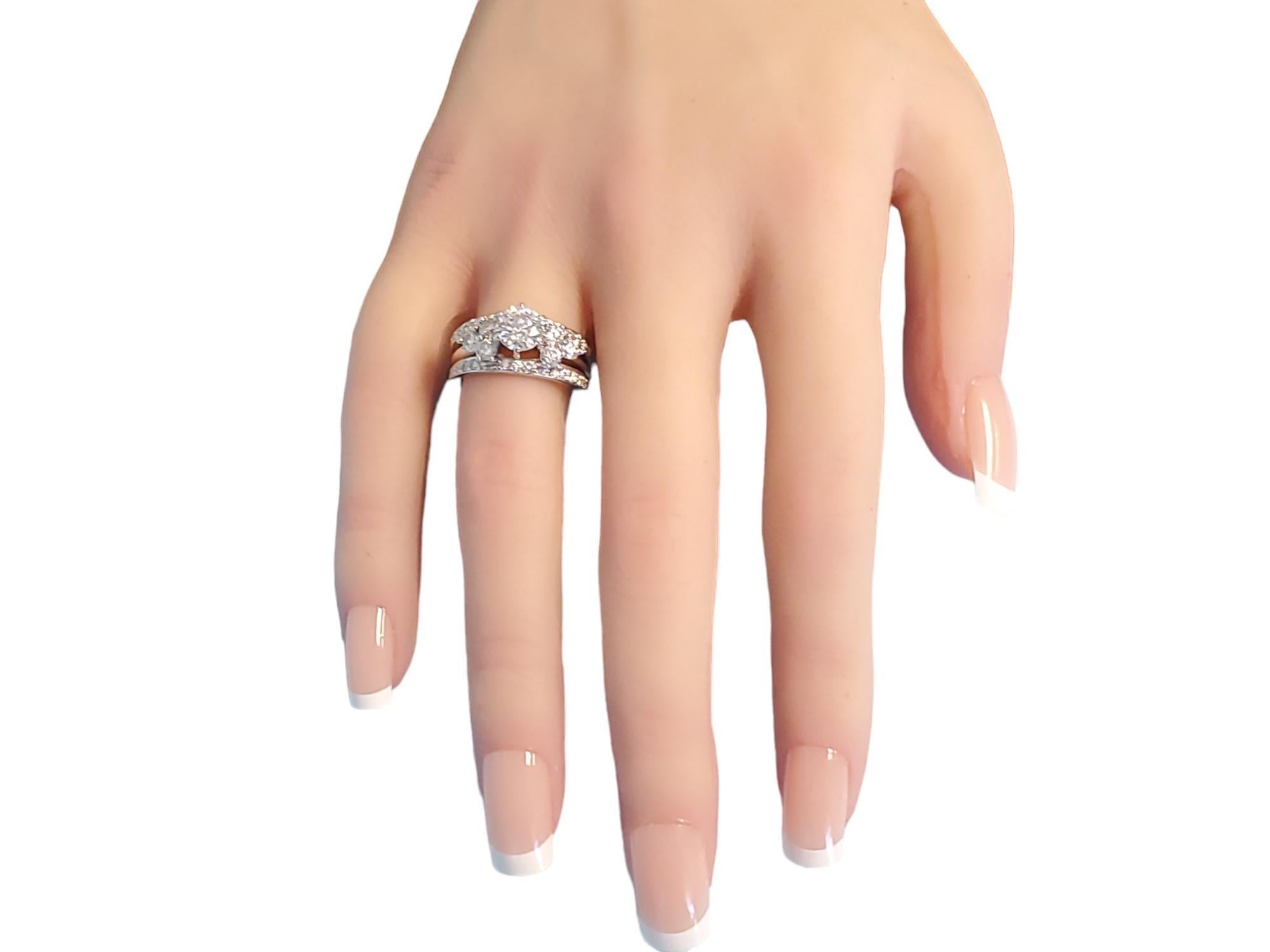 Women's Estate 14k 1.84tcw Engagement Ring with Wedding Bands For Sale
