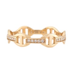 Estate 14k and Diamond Anchor Link Ring