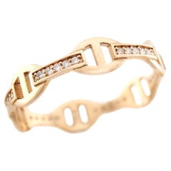 Estate 14k and Diamond Anchor Link Ring