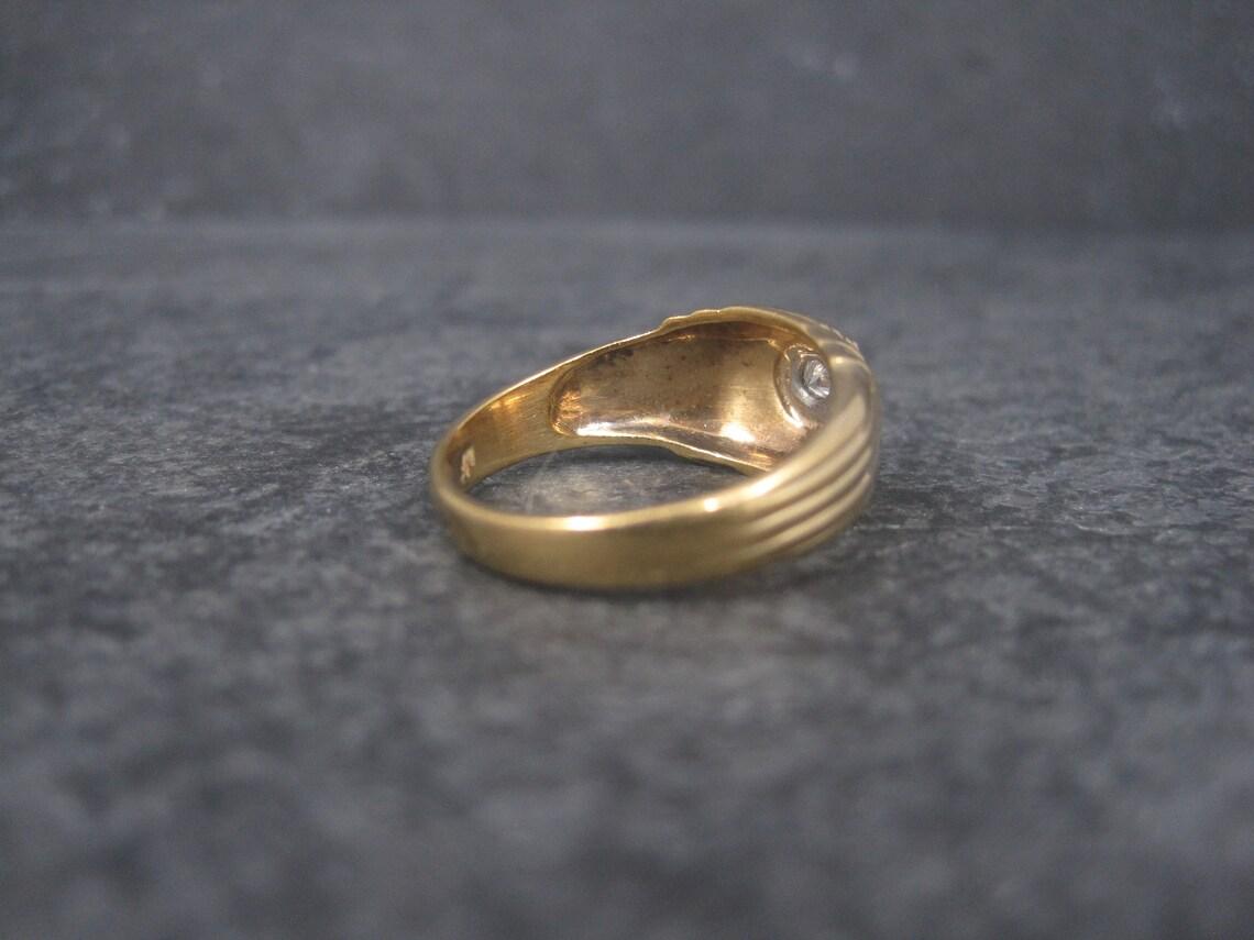 Estate 14k and Palladium Two Tone Diamond Ring In Excellent Condition In Webster, SD