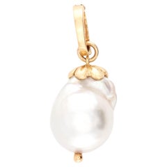Estate 14k Baroque Pearl Pendant/Charm