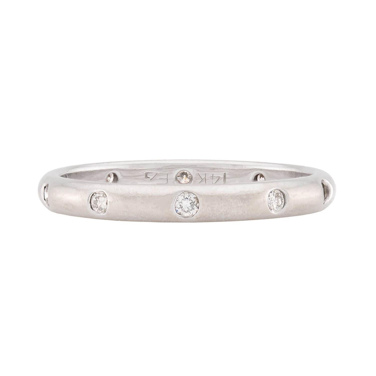 Modern Estate 14k Diamond Band For Sale