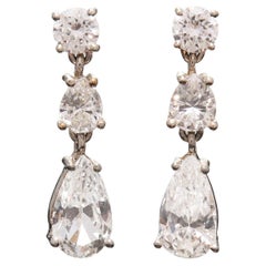 Estate 14k Diamond Dangling Earrings 2.62ctw