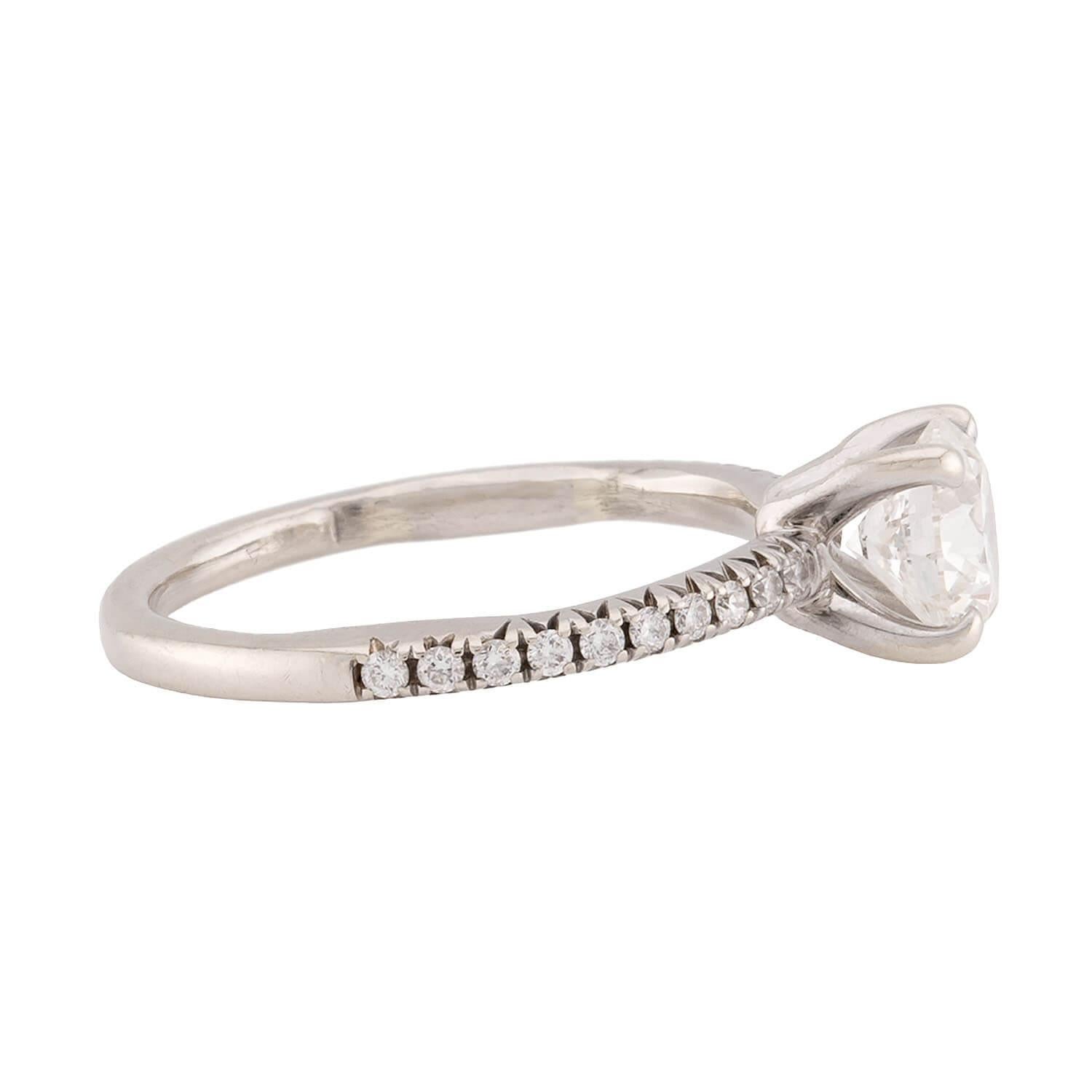 Brilliant Cut Estate 14k Diamond Engagement Ring 0.96ct For Sale