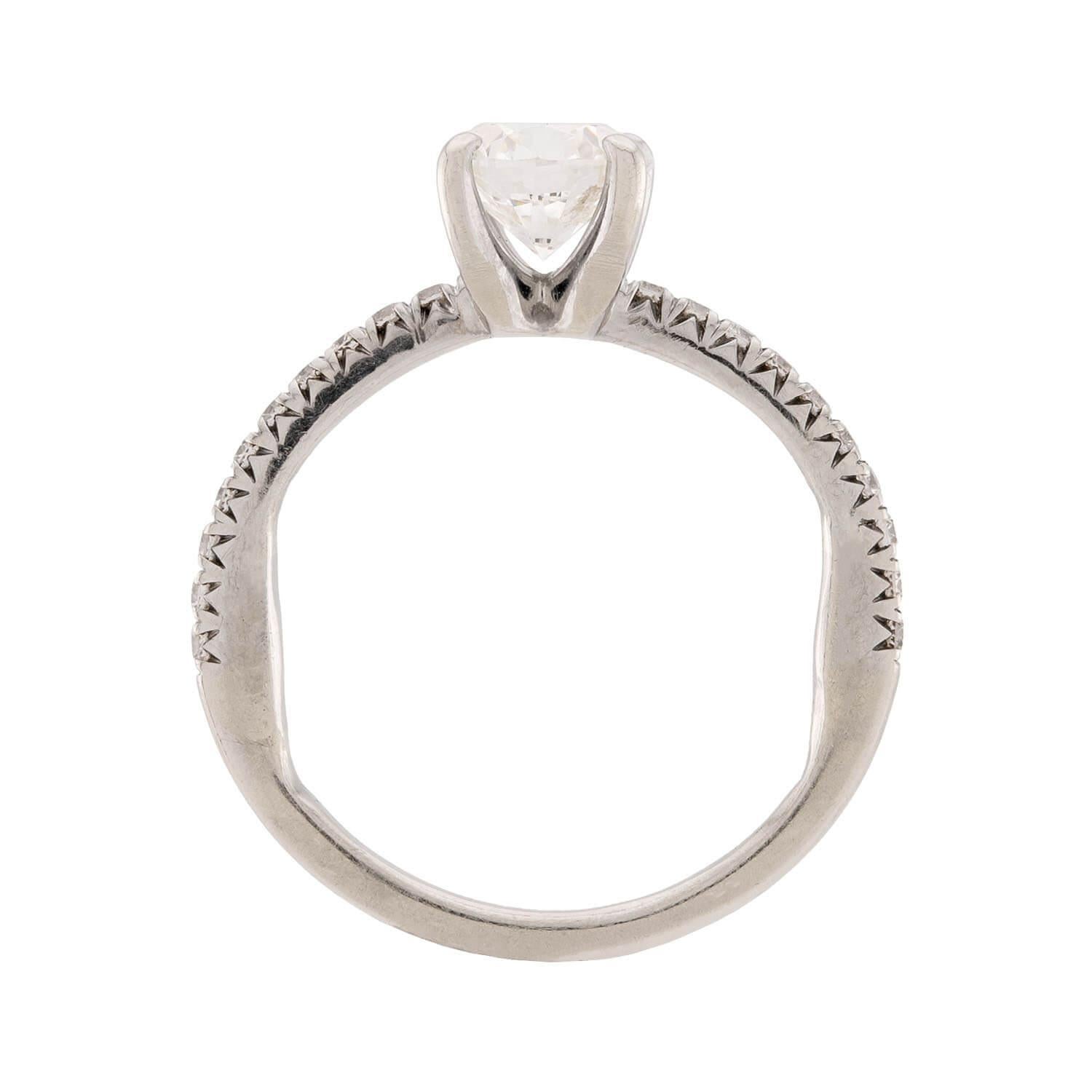 Estate 14k Diamond Engagement Ring 0.96ct In Good Condition For Sale In Narberth, PA