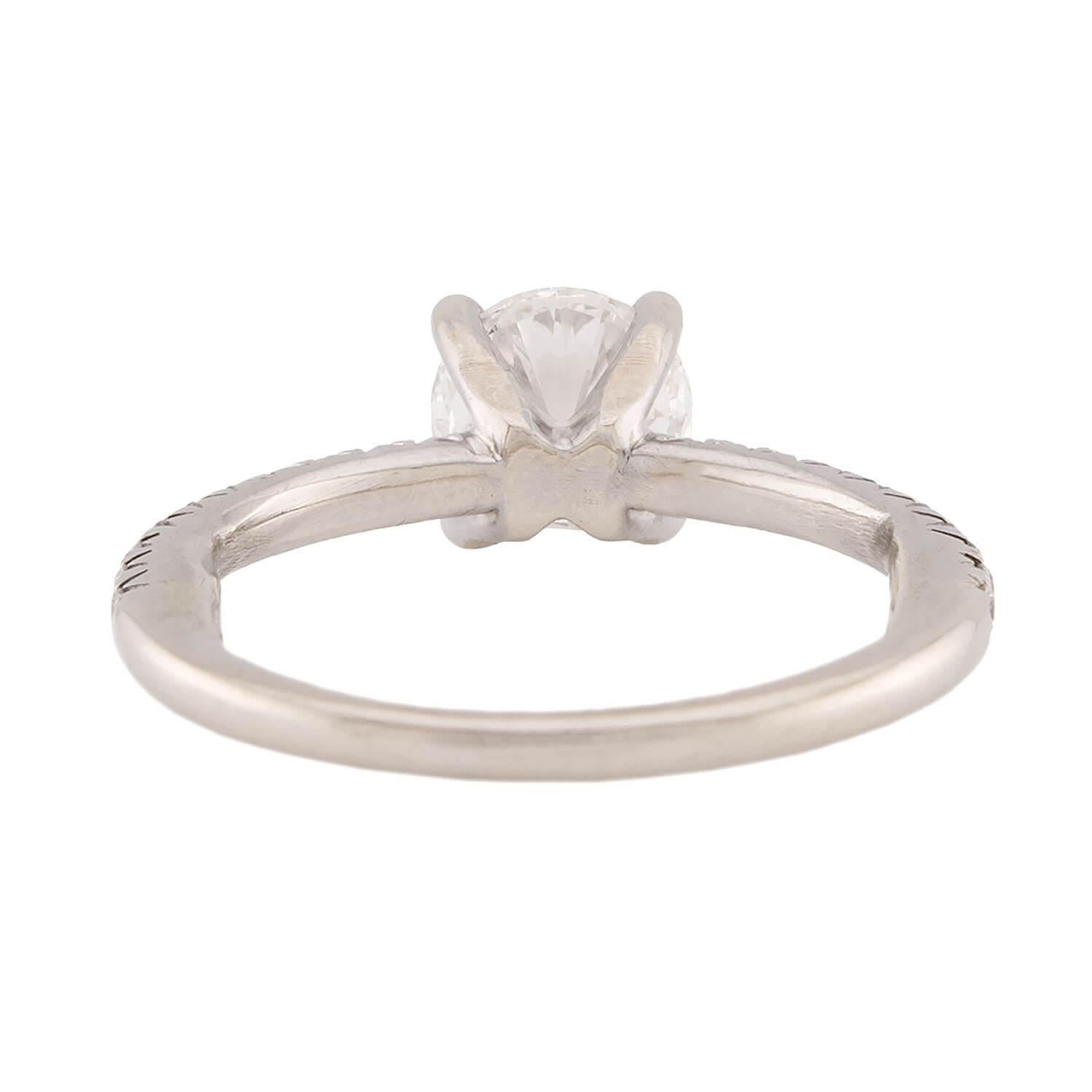 Women's Estate 14k Diamond Engagement Ring 0.96ct For Sale