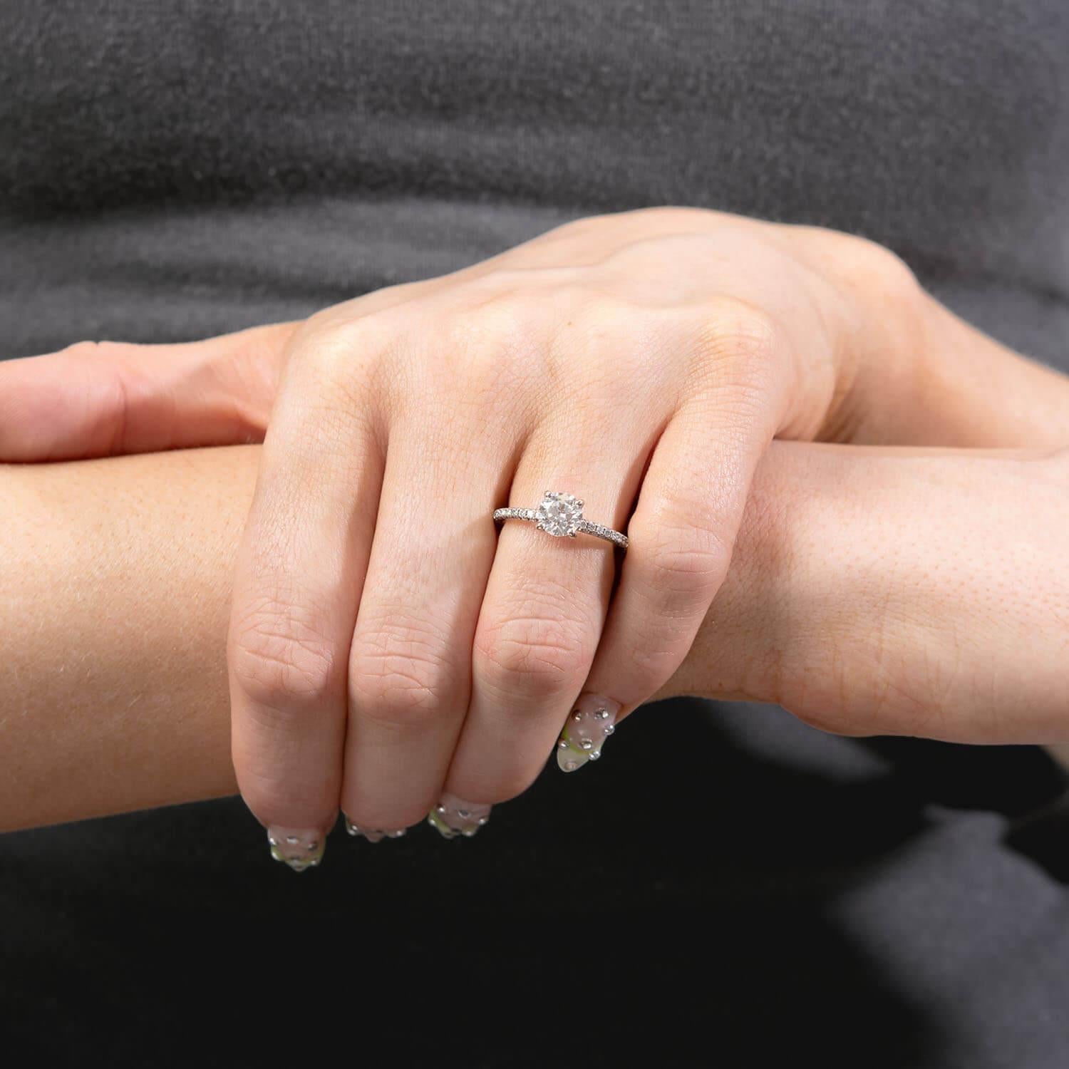 Estate 14k Diamond Engagement Ring 0.96ct For Sale 1