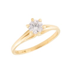 Anello di fidanzamento con diamante da 14 carati Estate .54ct