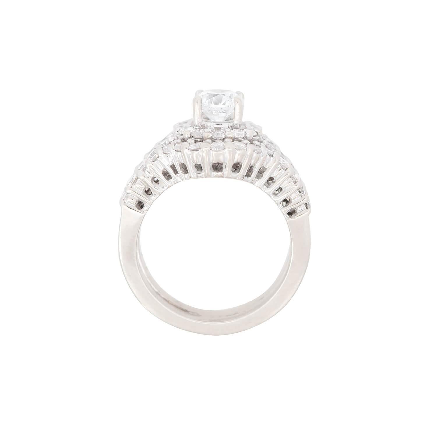 da uomo o donna Anello di fidanzamento con diamanti 14k Estate in vendita