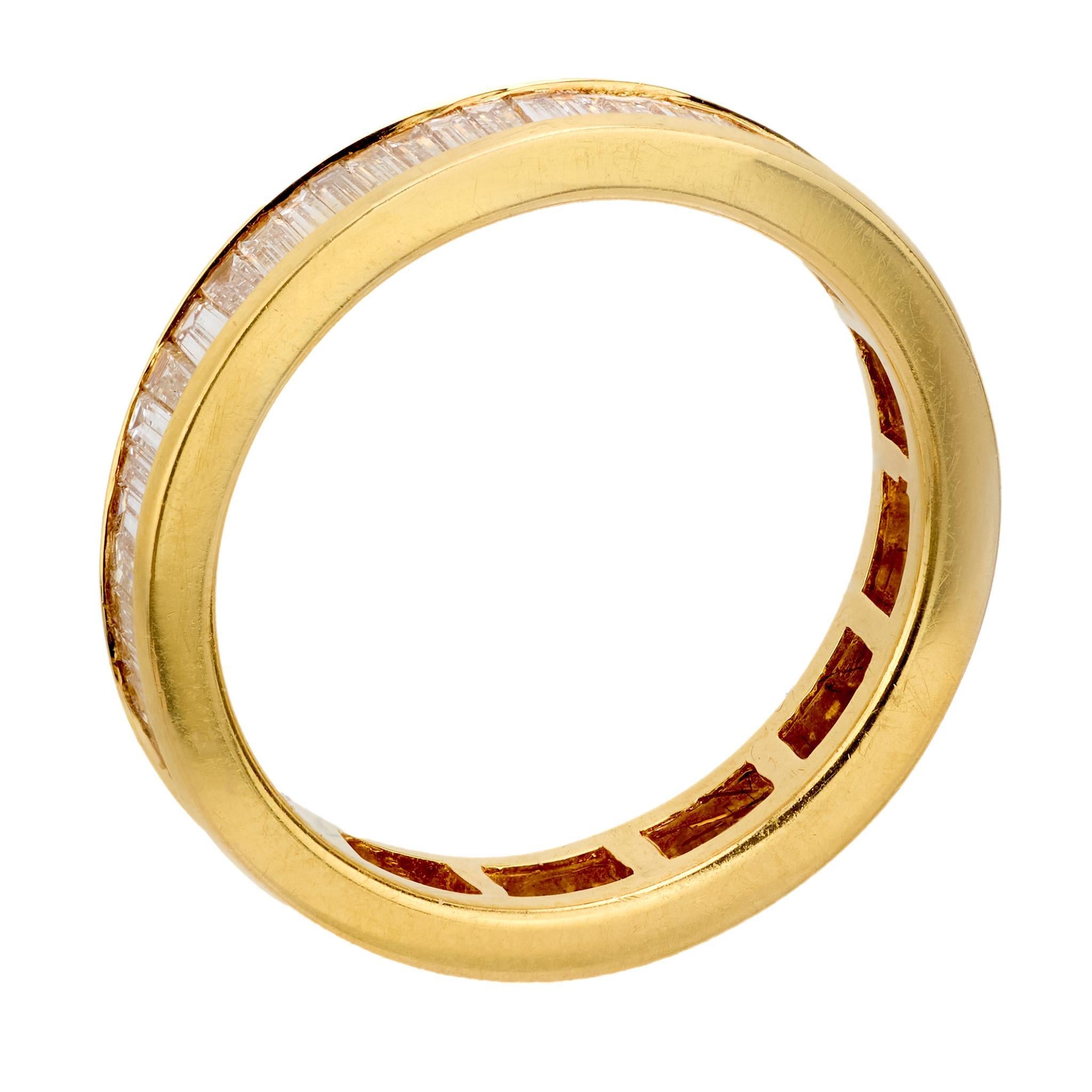 Nachlass 14k Diamant Ewigkeitsring (Baguetteschliff) im Angebot