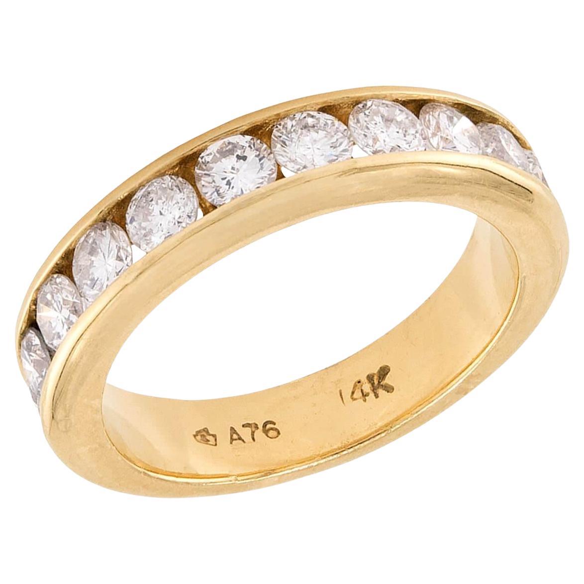 Nachlass 14k Diamant-Halbband mit Halbband im Angebot