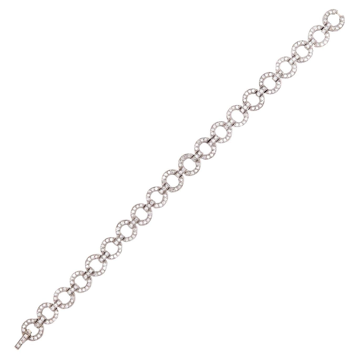 Bracciale A Link con diamanti 14k Estate in vendita