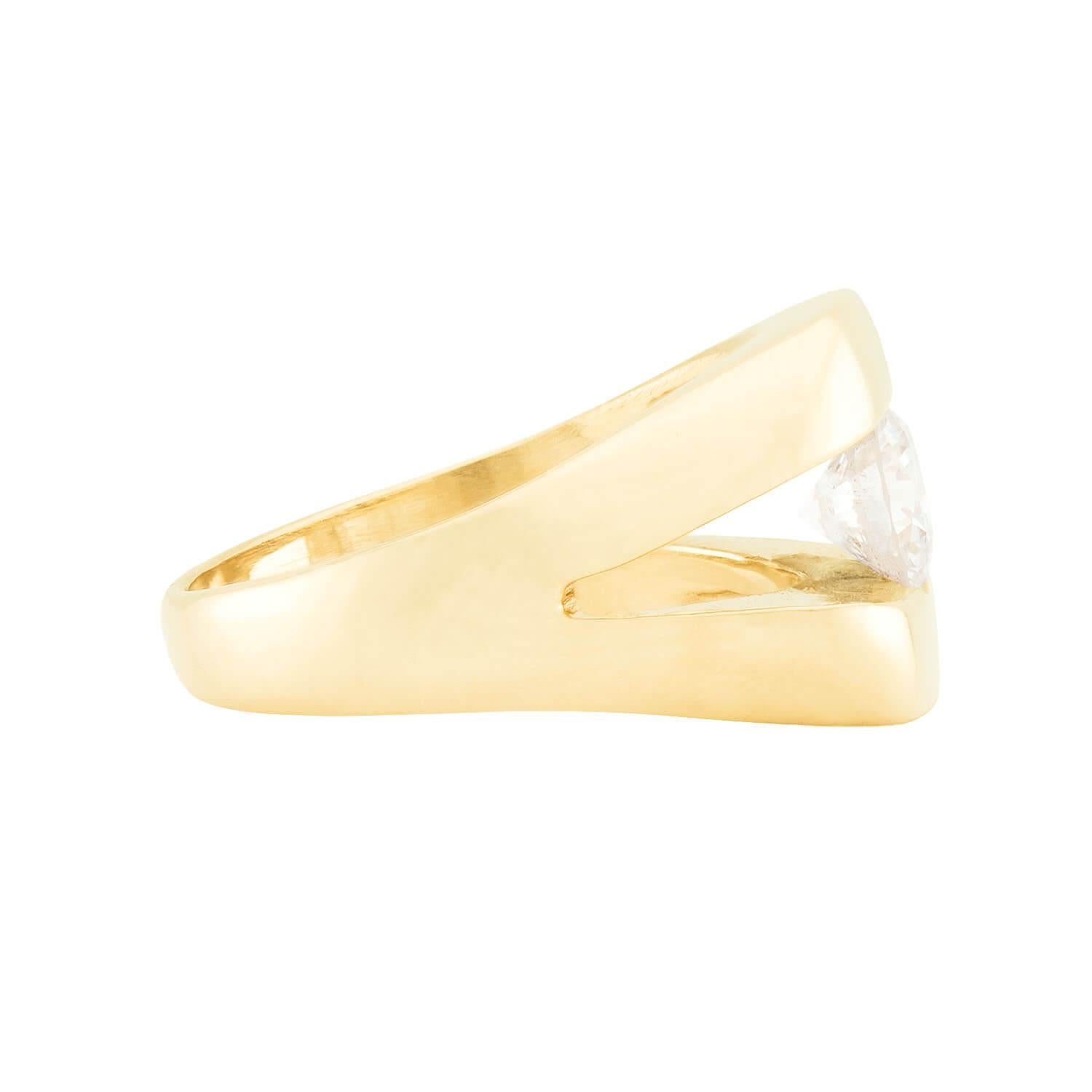 Modern Estate 14k Diamond Ring .75ct For Sale