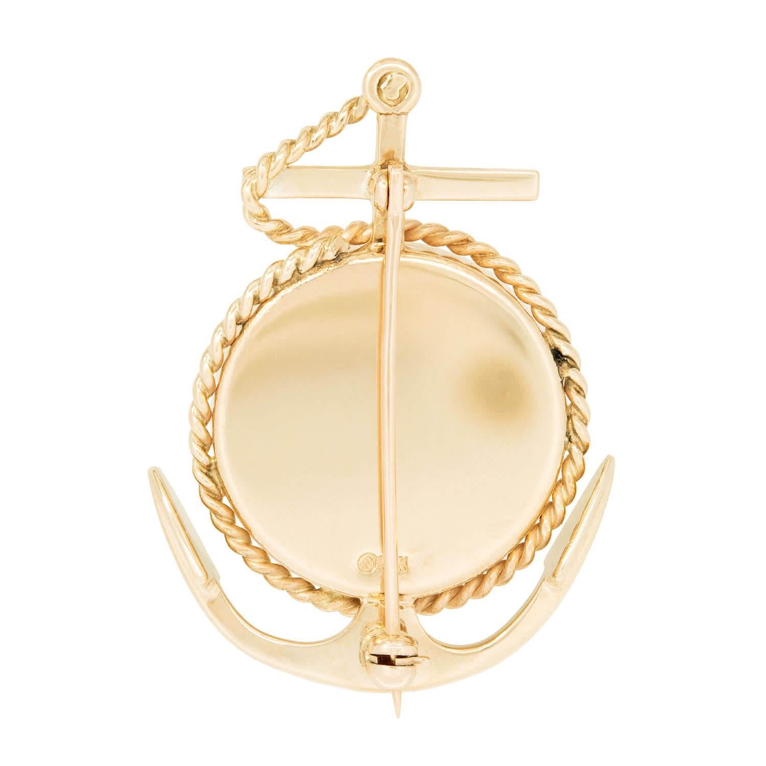 Estate 14k Essex Kristall Nautische Alphabet Pin/Brosche (Moderne) im Angebot
