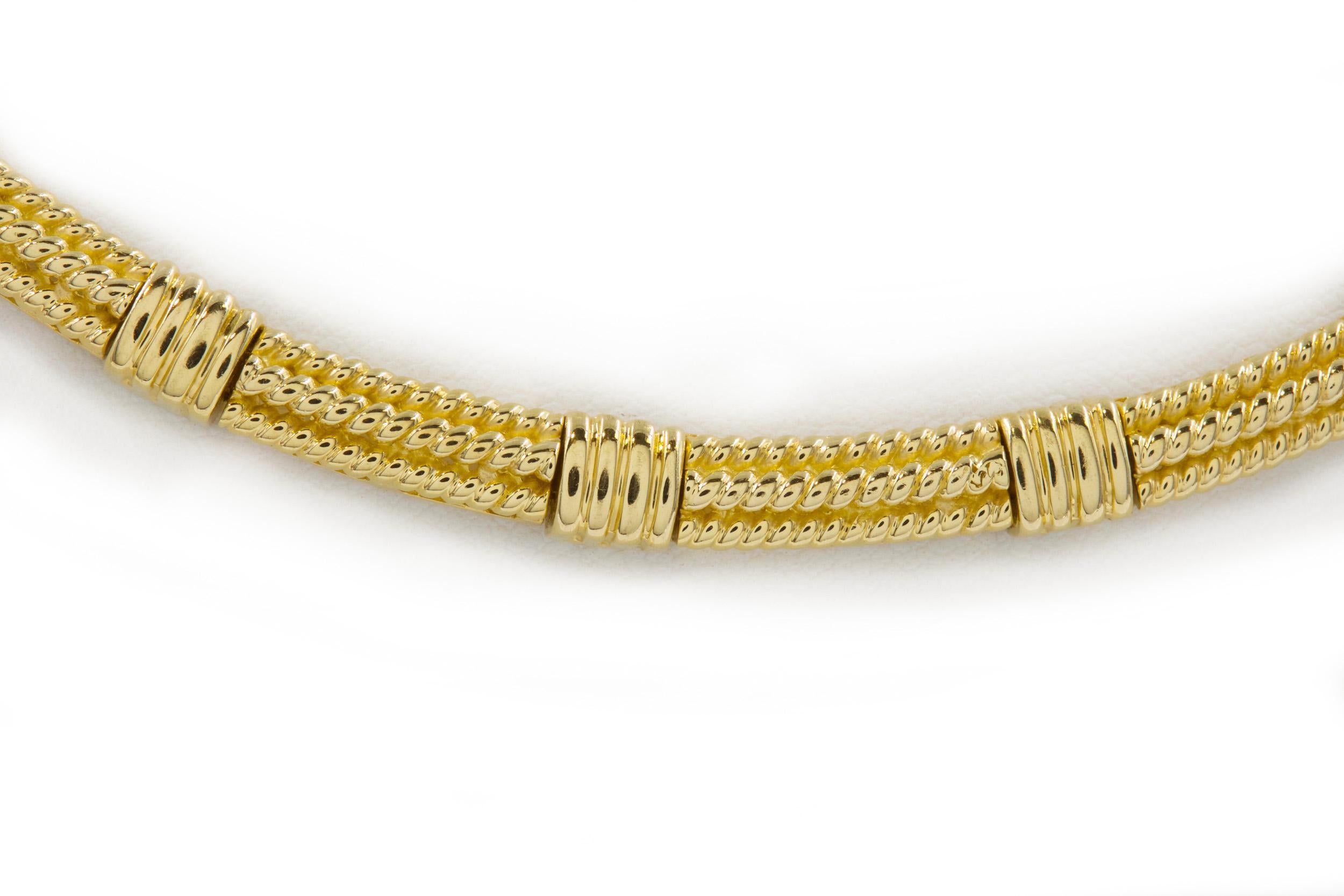 Estate 14k Gold and Diamond Choker Necklace 8