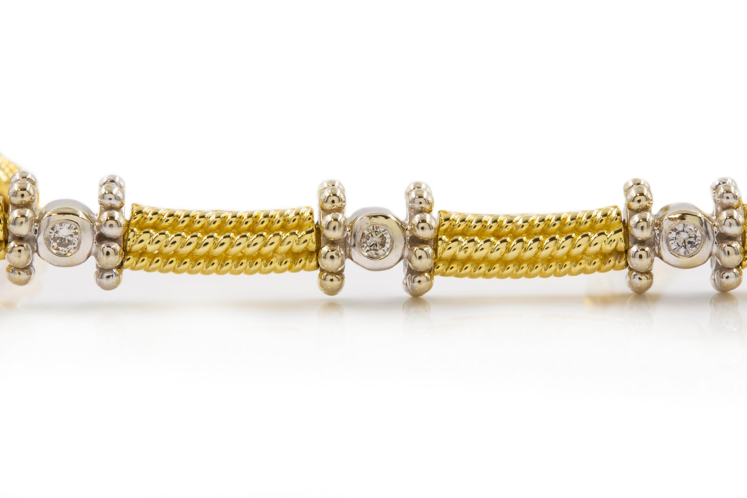 20th Century Estate 14k Gold and Diamond Choker Necklace