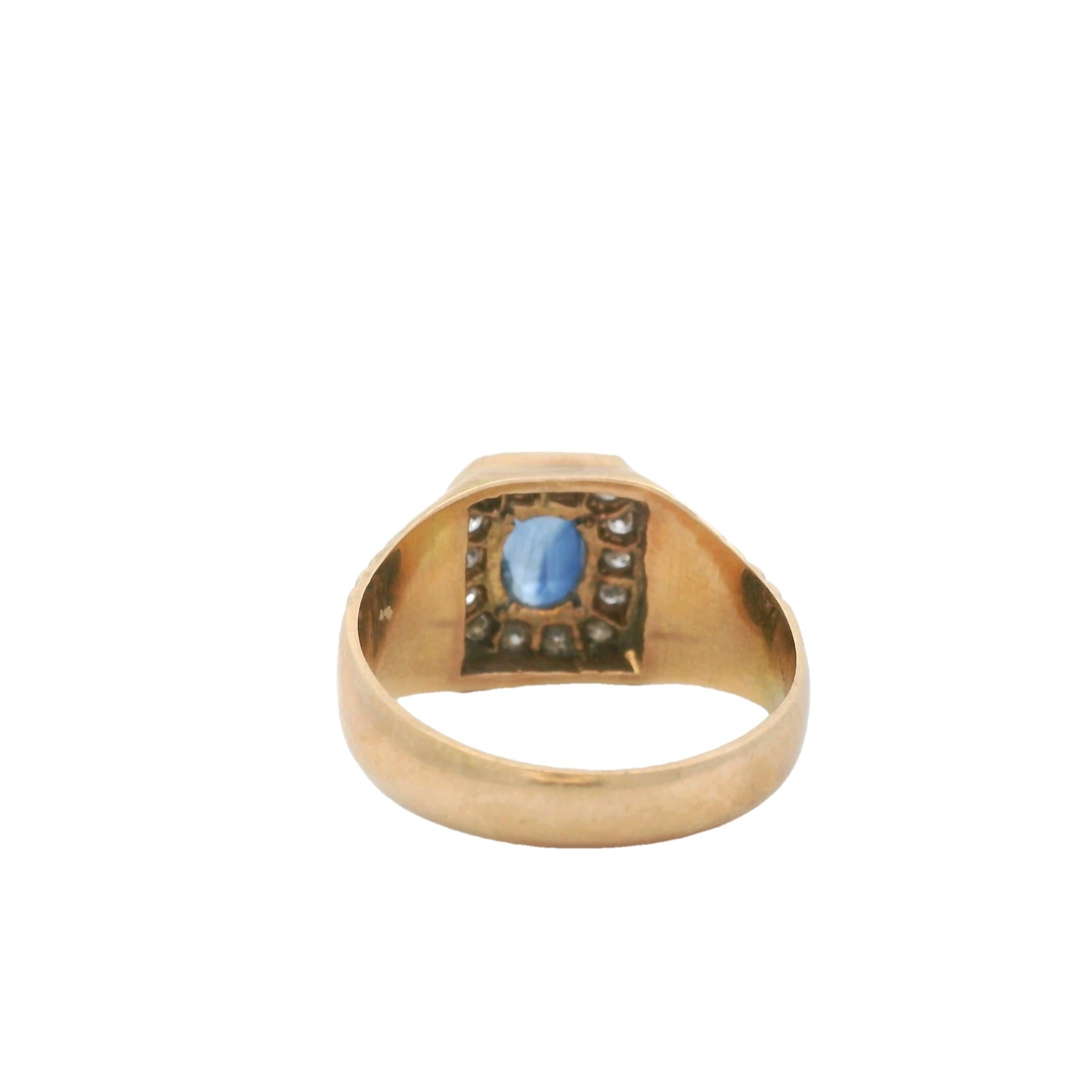Taille ovale Bague Halo en or 14K saphir et diamant, taille 8 en vente