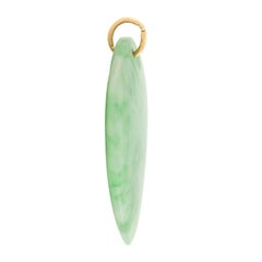 Estate 14k Jade Heart Motif Pendant