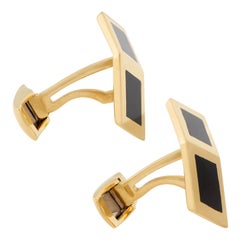 Estate 14k Onyx Cube Motif Cufflinks
