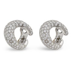 Estate 14k Pavé Swirl Earrings
