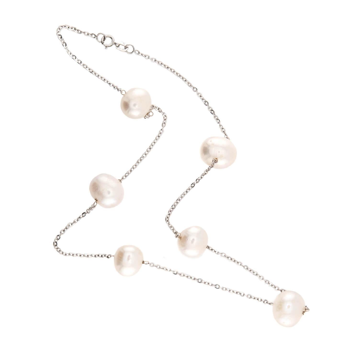 Estate 14k Pearl Chain Necklace