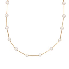 Estate 14k Pearl Tube Necklace