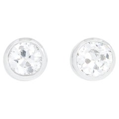 Estate 14k/Platinum Diamond Stud Earrings