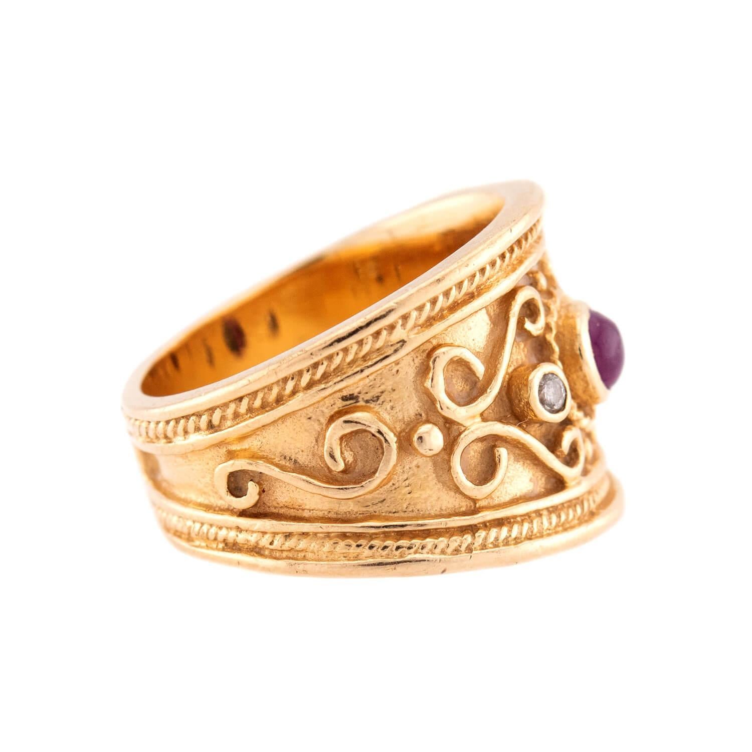 Moderne Cigarette Estate 14k rubis et diamant en vente