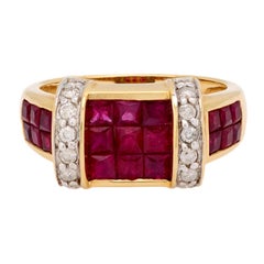 Estate 14k Ruby and Diamond Ring