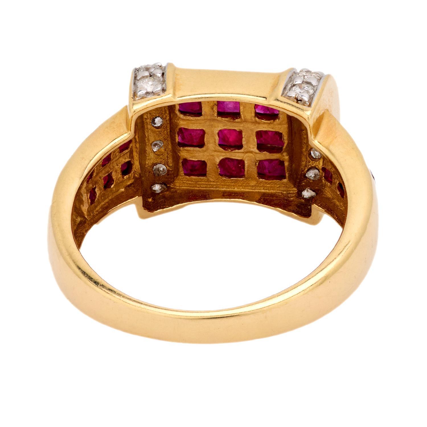 Anello con rubino e diamante 14k In condizioni buone in vendita a Narberth, PA