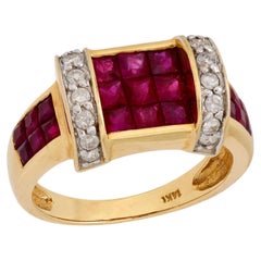 Estate 14k Ruby and Diamond Ring