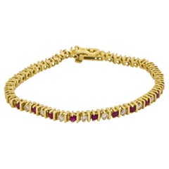 Estate 14k Ruby & Diamond Tennis Bracelet