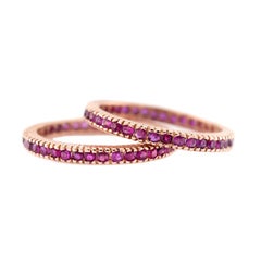 Estate 14k Ruby Eternity Band Set