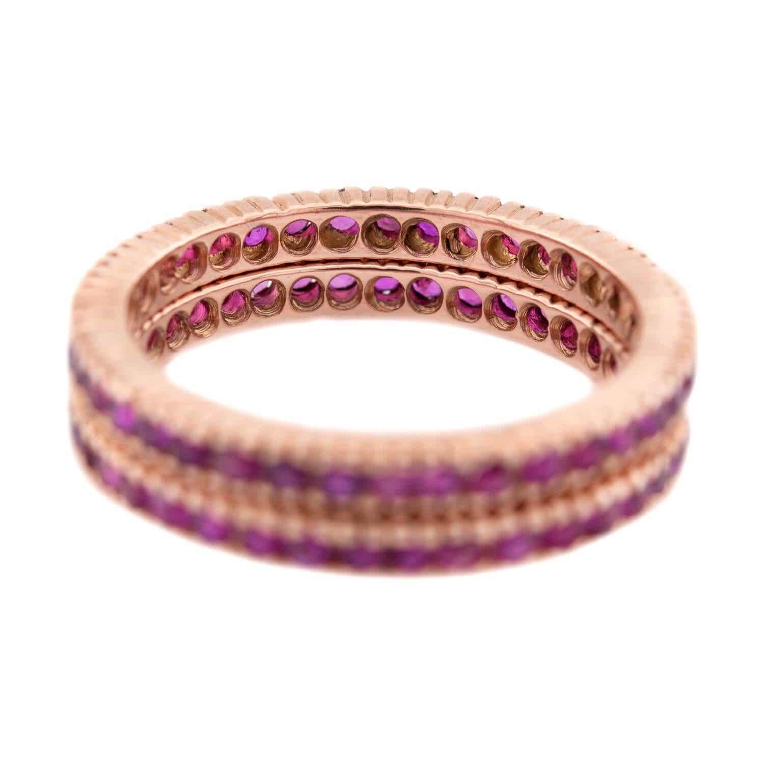 Fede 14k Ruby Eternity Band Set In condizioni buone in vendita a Narberth, PA