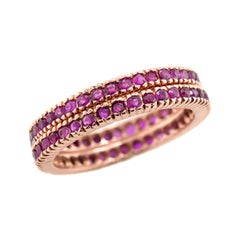 Conjunto de anillo eterno de rubí de 14 quilates