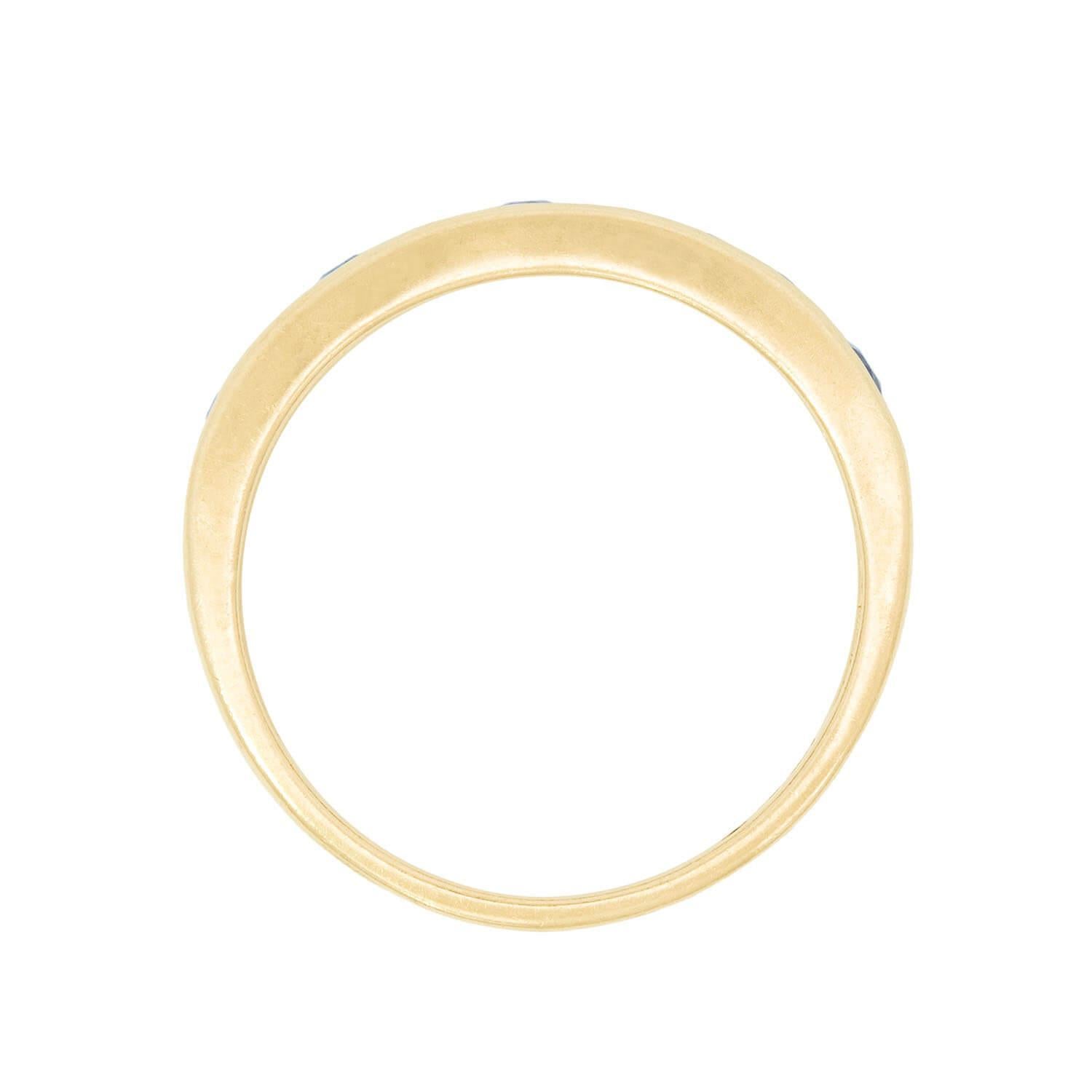 Estate 14k Sapphire and Diamond Band Corte redondo en venta