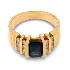 Anello con zaffiro e diamante 14k