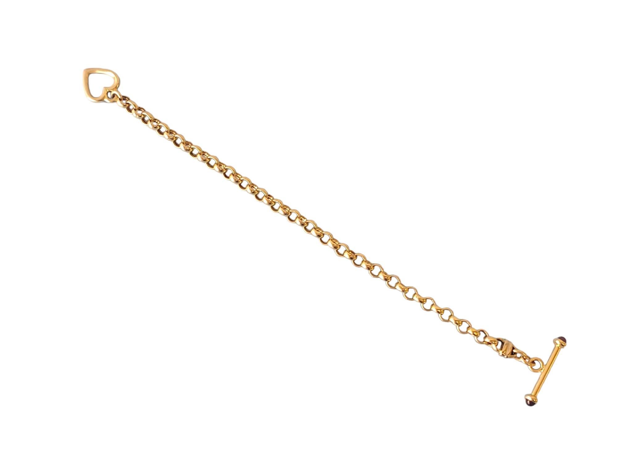 Estate 14k Toggle Bracelet Yellow Gold Link Chain with Heart Lock For Sale 1