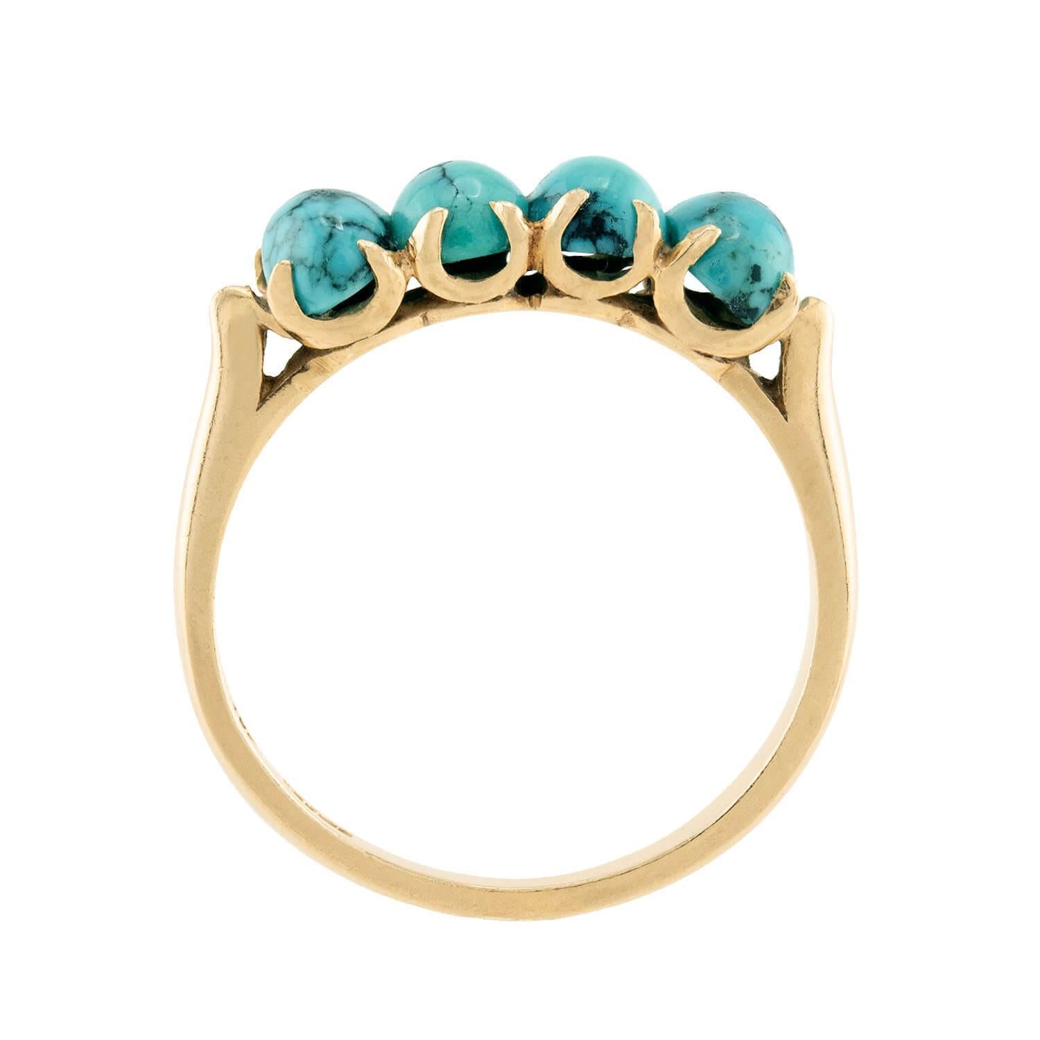 Grezzo Anello con turchese 14k in vendita
