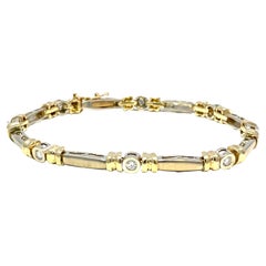 Estate 14K Two-Tone Gold Diamond Bracelet