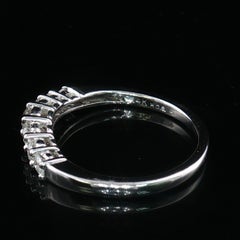 Estate 14K White Gold 0.34 CTW Graduated Diamond Wedding Band Ring Size 4.75
