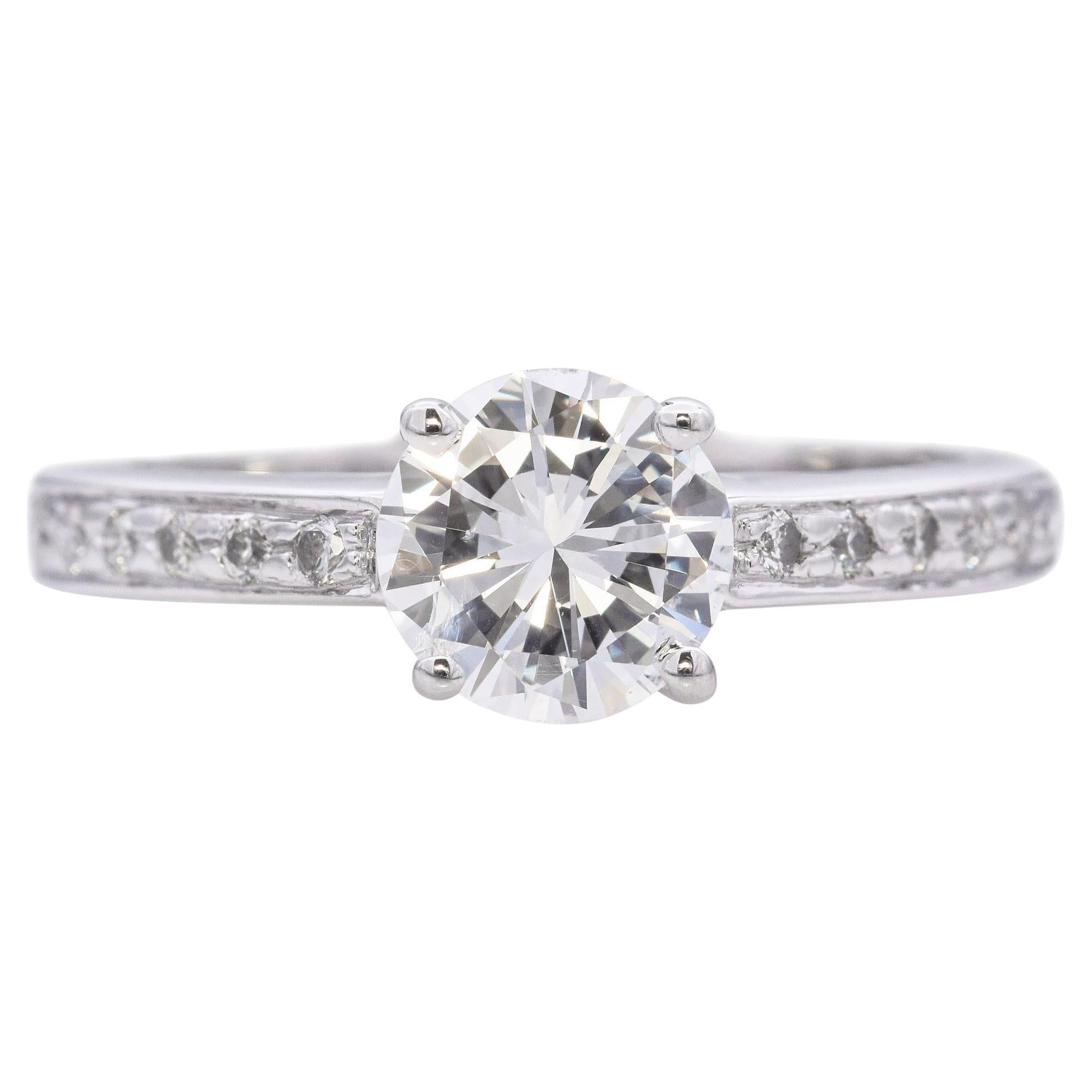 Estate 14k White Gold 0.94ct Diamond Engagement Ring