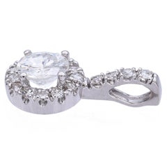 Estate 14K White Gold 1.25 TCW Diamond Round Pendant