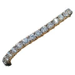 Pulsera de tenis de oro blanco de 14 quilates con diamantes redondos de 9 ctw 6,75