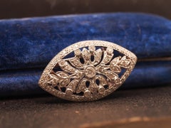 Estate-Brosche und -Anhänger aus 14-karätigem Weißgold mit Diamanten – VHK#543a